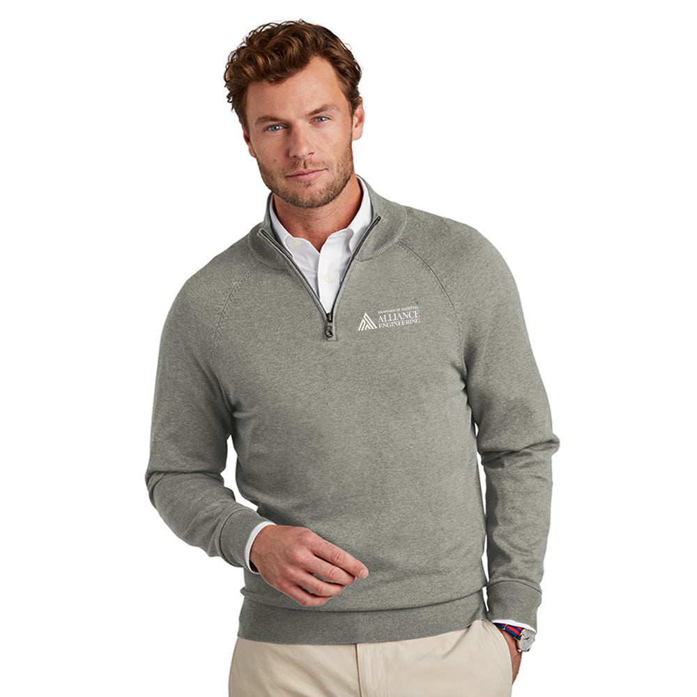 Brooks Brothers Cotton Stretch Quarter Zip Sweater