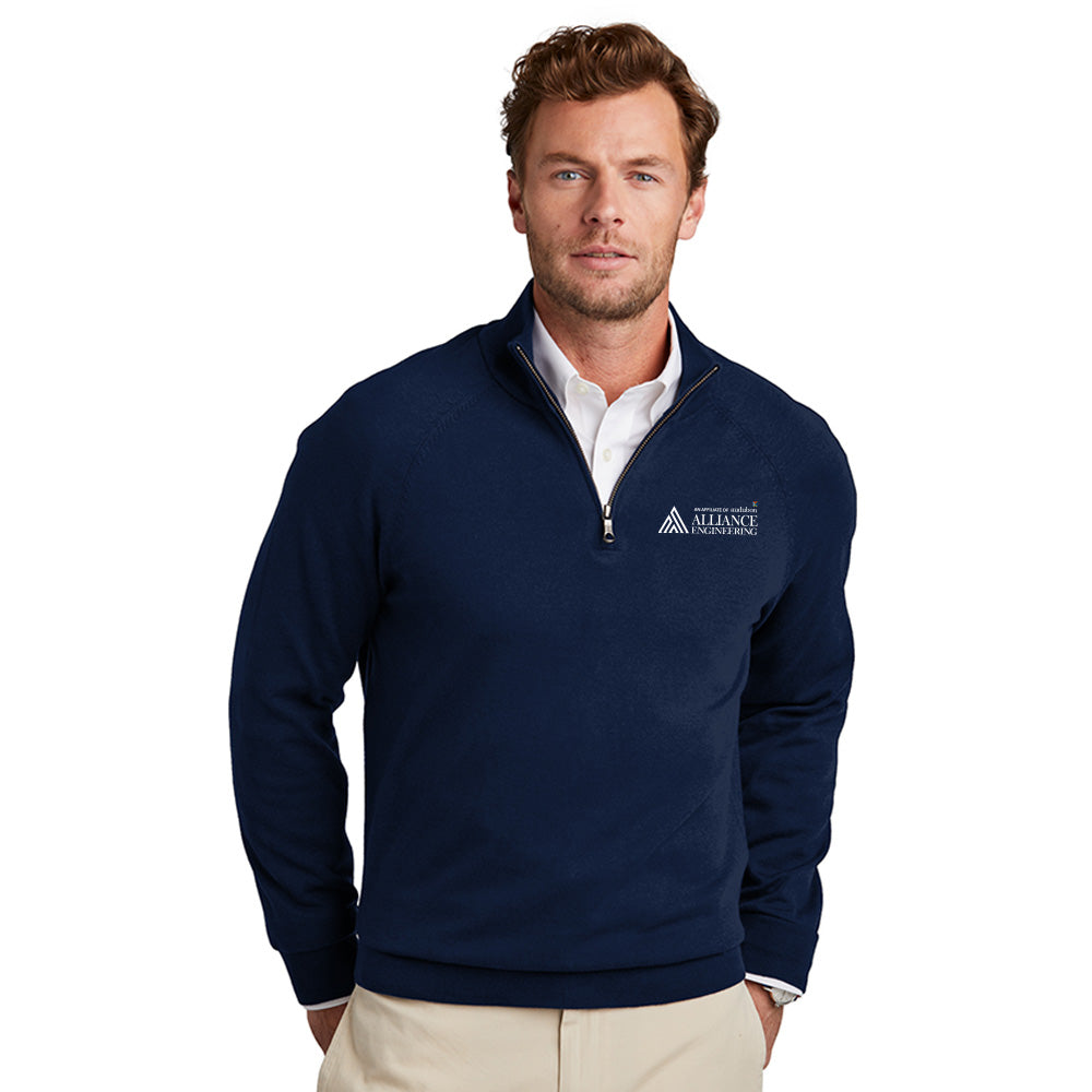 Brooks Brothers Cotton Stretch Quarter Zip Sweater