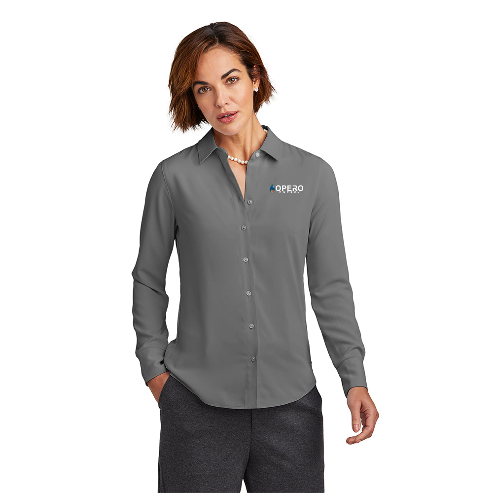 Brooks Brothers Women's Full-Button Satin Blouse