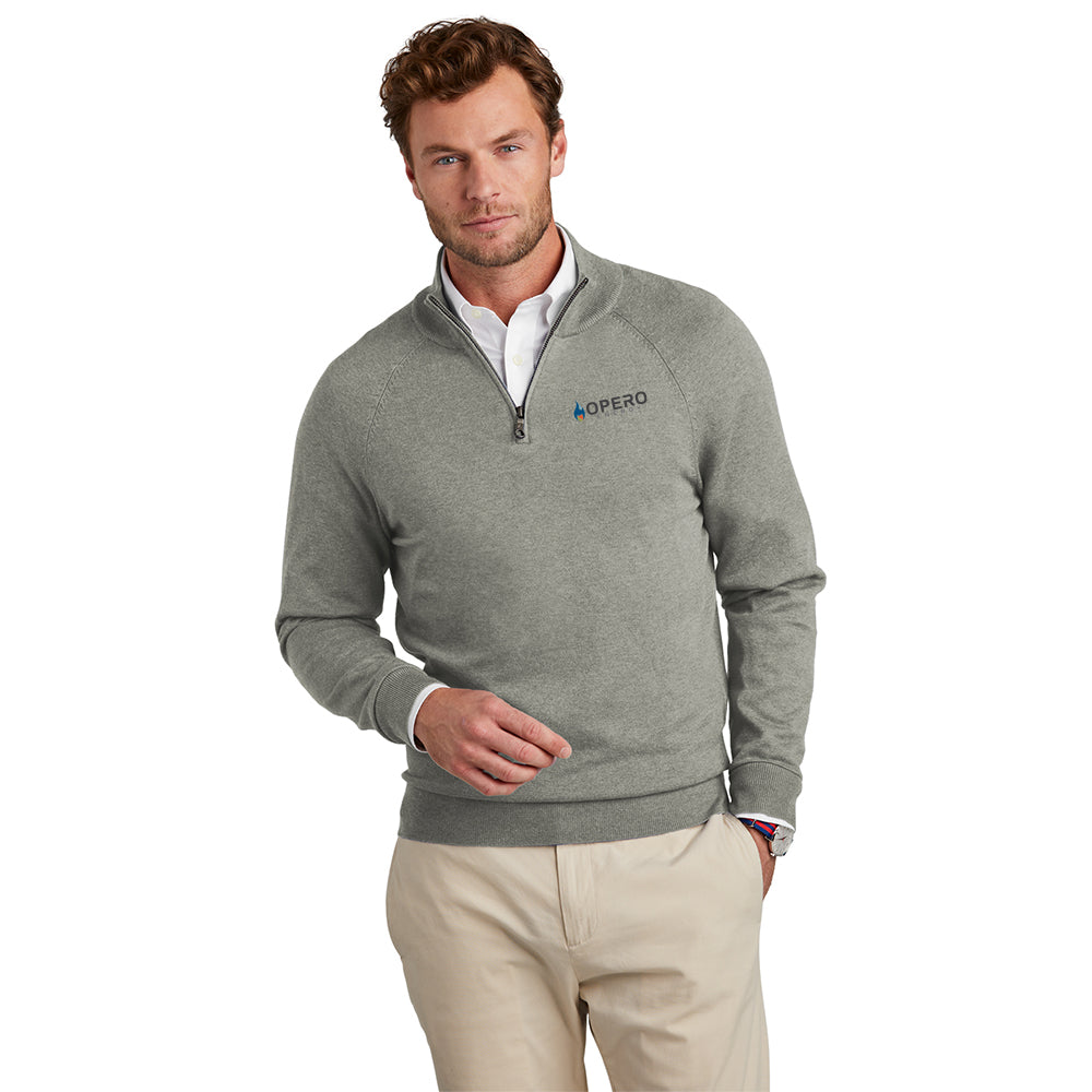 Brooks Brothers Cotton Stretch Quarter Zip Sweater