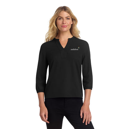 Mercer+Mettle Women's Stretch Crepe 3/4-Sleeve Blouse