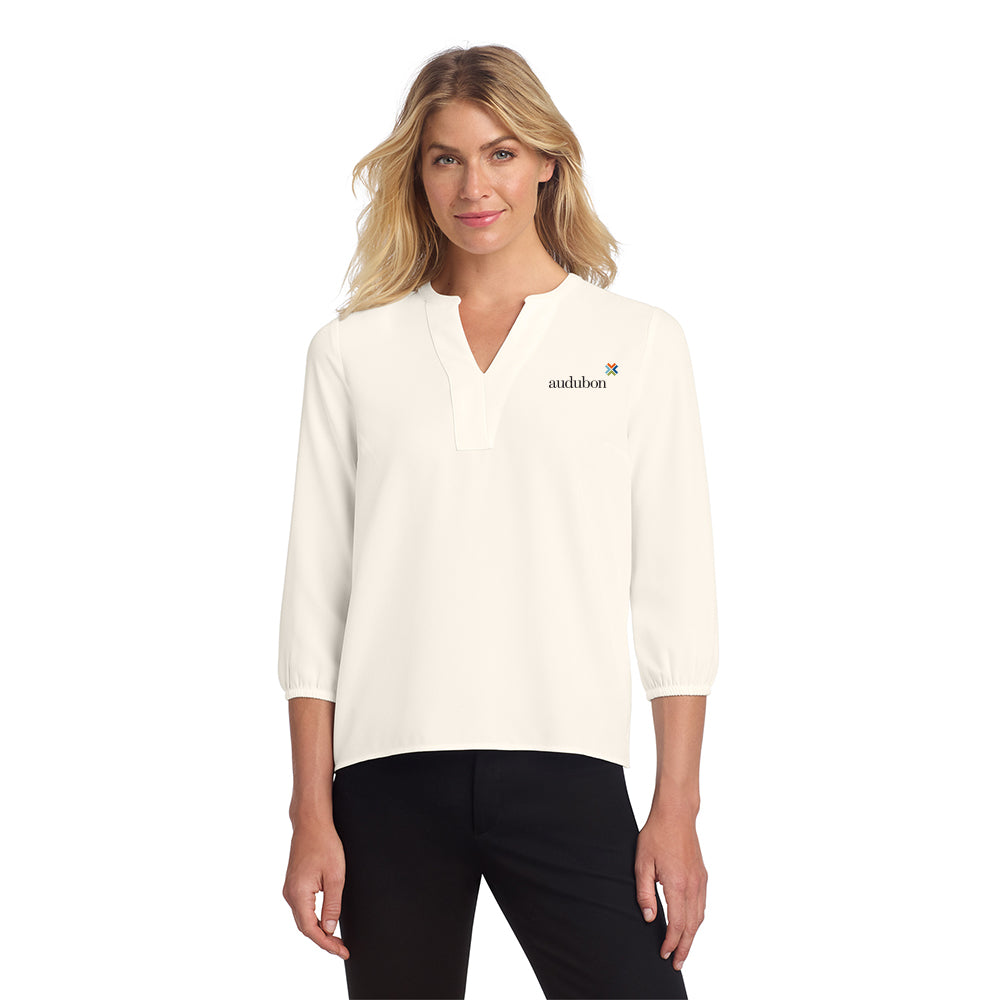 Mercer+Mettle Women's Stretch Crepe 3/4-Sleeve Blouse